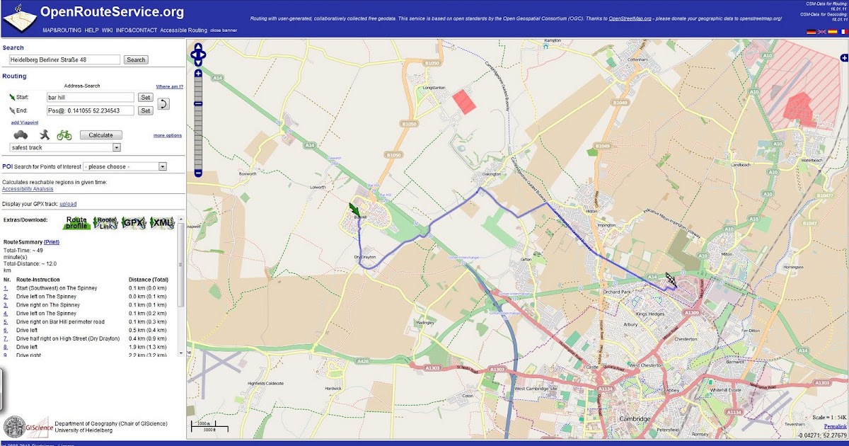Keep Pushing Those Pedals Cycle route planning Bar Hill to Cambridge